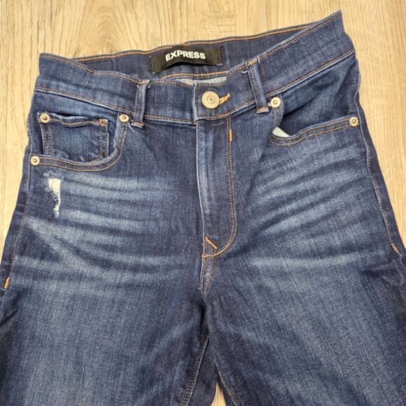 Express Super Stretch High Rise Skinny Legging Jean Size 0 - Picture 2 of 8